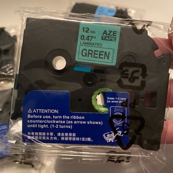 Label Maker Tape 12mm .47” White & Colored Laminated tape bundle (9tapes) NWT - Picture 5 of 6